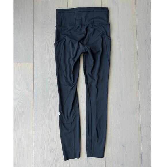 Lululemon Fast & Free Black Crop Leggings Nulux 19 Yoga, Running, Women's Size 4 - Picture 5 of 6